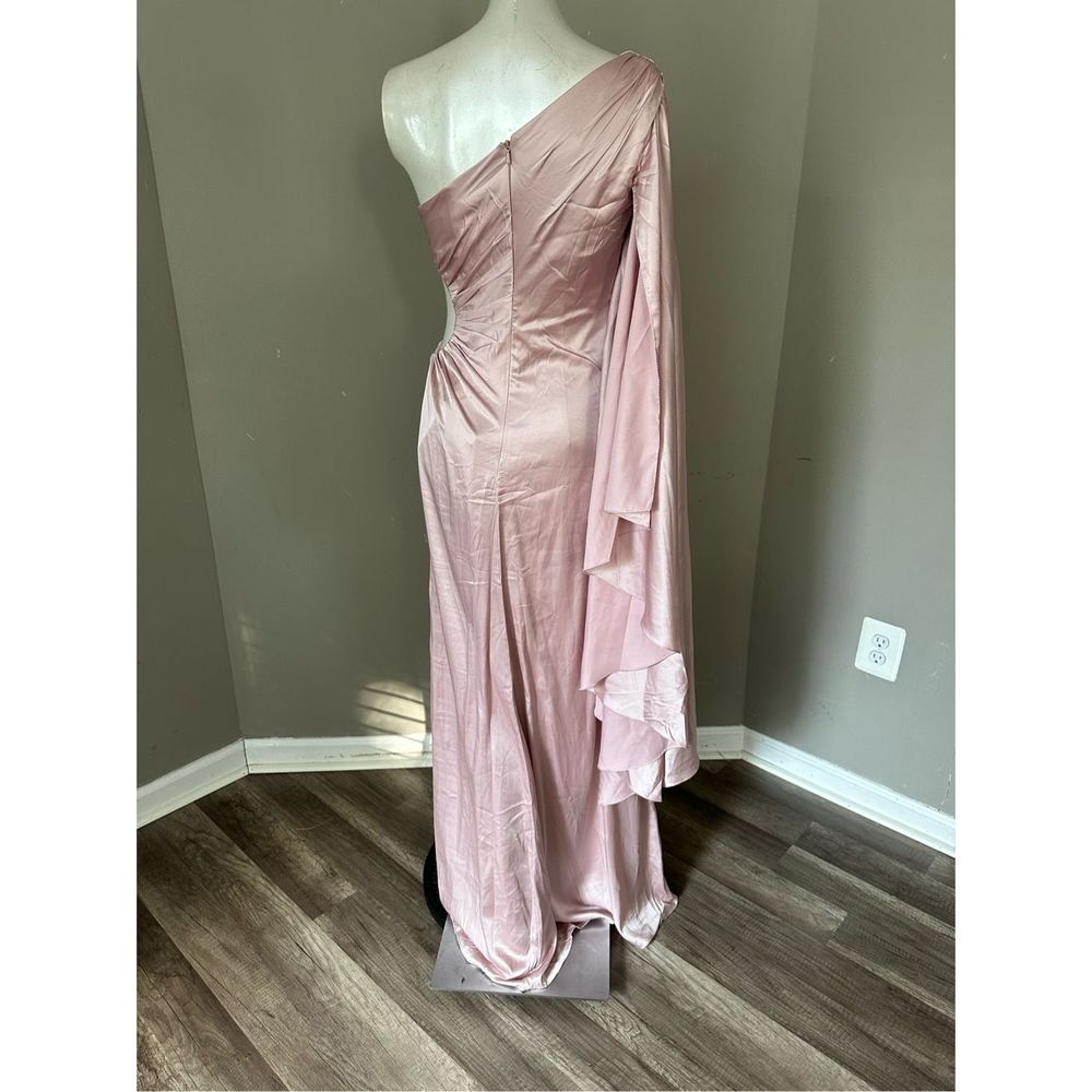 MAC DUGGAL ONE SHOULDER BELL SLEEVE DRAPED GOWN - Picture 7 of 13